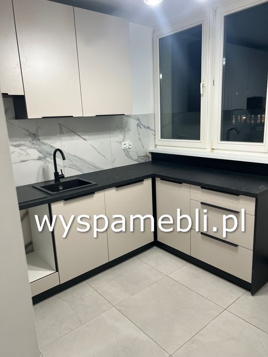 NOWA kuchnia narożna na wymiar kaszmir orzech czarny artisan wyspa