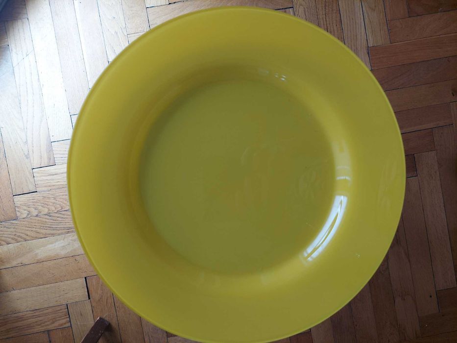 talerze szklane żółte duże 33 cm średnica