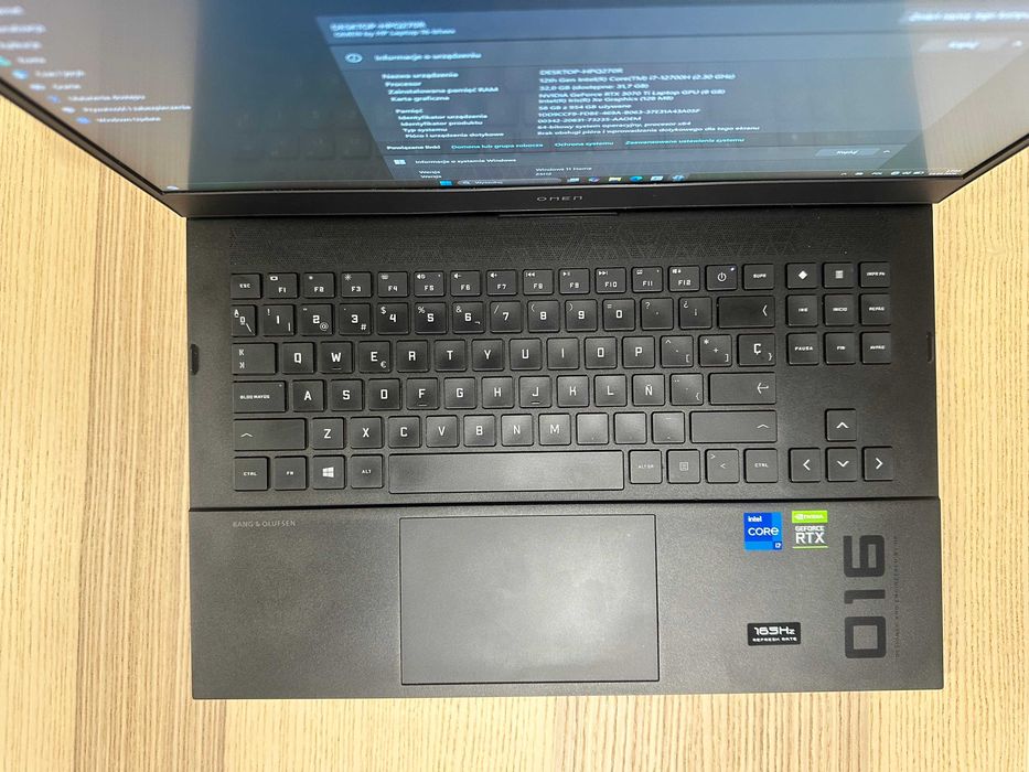 LAPTOP GAMINGOWY HP OMEN 16 | RTX 3070 Ti | i7-12700H | 32GB RAM | 1TB SSD | 165Hz