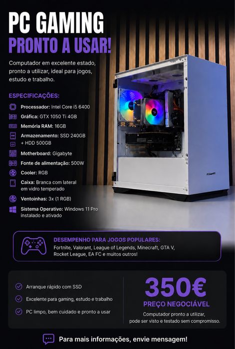 Pc Gamer i5 + Nvidia GTX