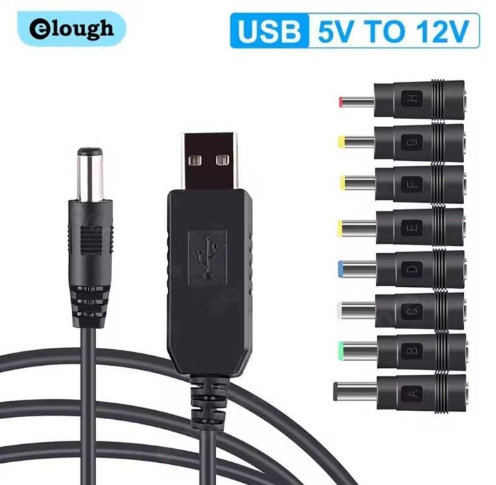 Переходник 8 шт. + кабель USB DC 5v-12v шнур для Wi-Fi роутера