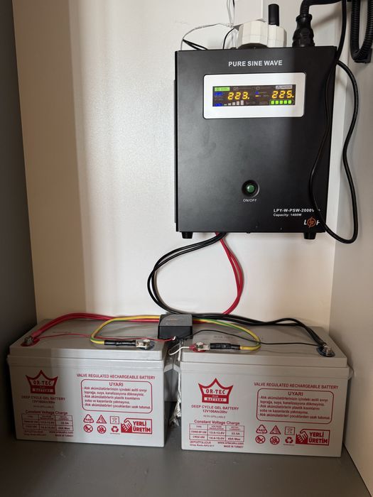 Комплект резервного живлення 2.4 кВт : ІБП LogicPower + 2 акб + Балансир