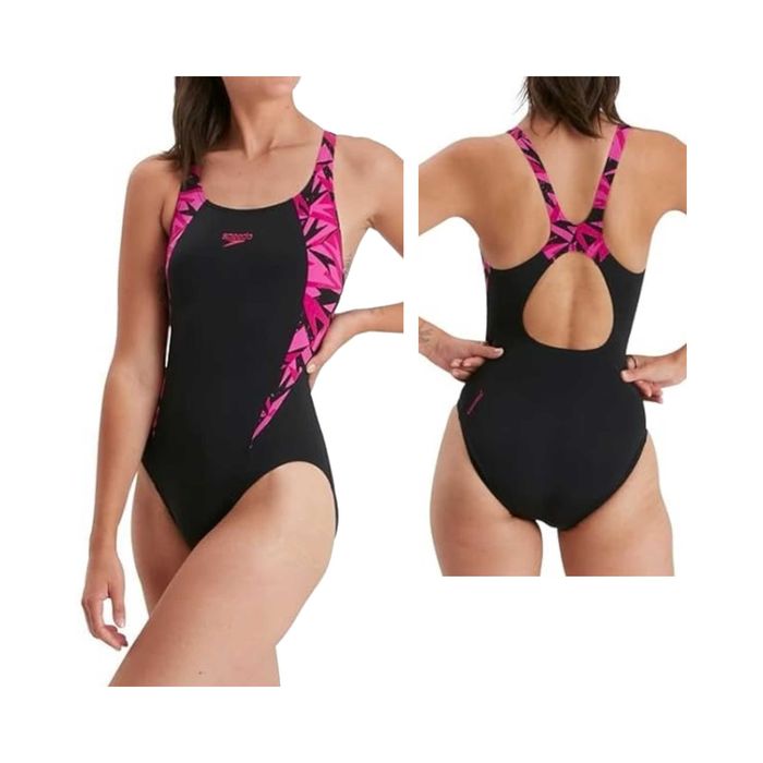 SPEEDO Damski Strój Kąpielowy Hyperboom Muscleback 32 Czarny-Róż