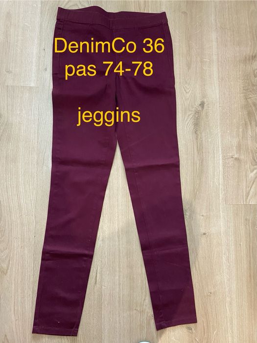 Denim Co  36 S damskie jeansy dżinsy spodnie  jeggins bordowe Vintage