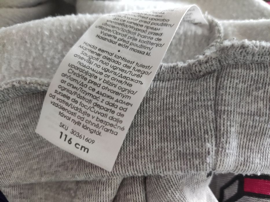 Ocieplana bluza z kapturem szara kotek 116
