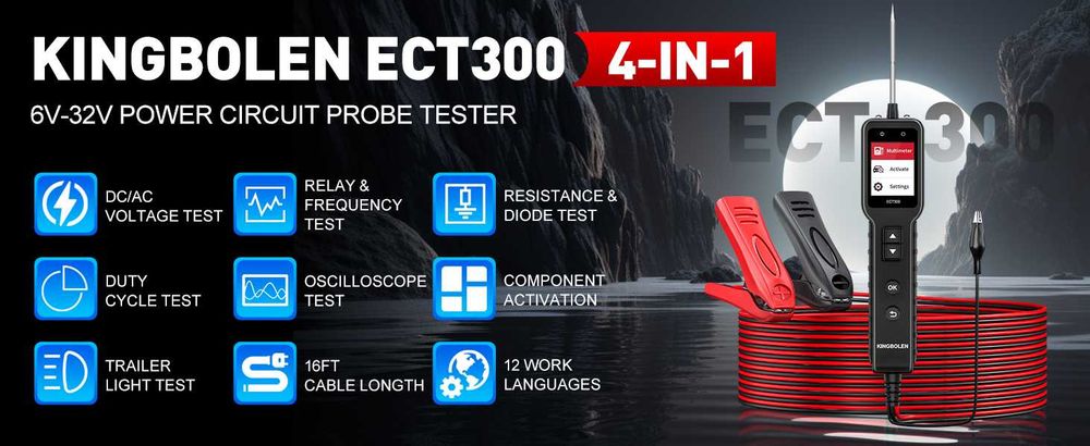 Tester obwodów elektrycznych KINGBOLEN ECT300 0V-80V test rezystancji