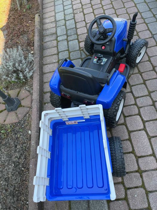 Traktor na akumulator z Przyczepką Pilot 137cm 12V Miękkie koła EVA