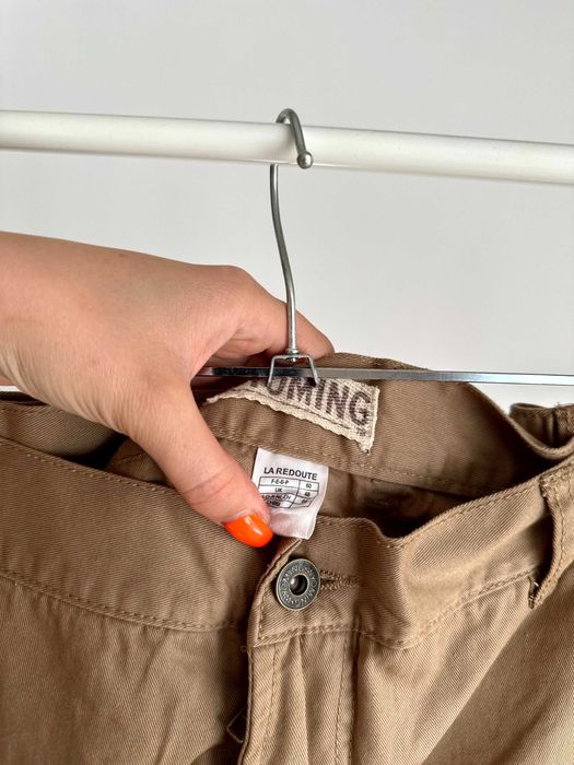 Spodnie męskie camelowe PLUS SIZE 66 7XL bawełniane SMG0001 WYOMING