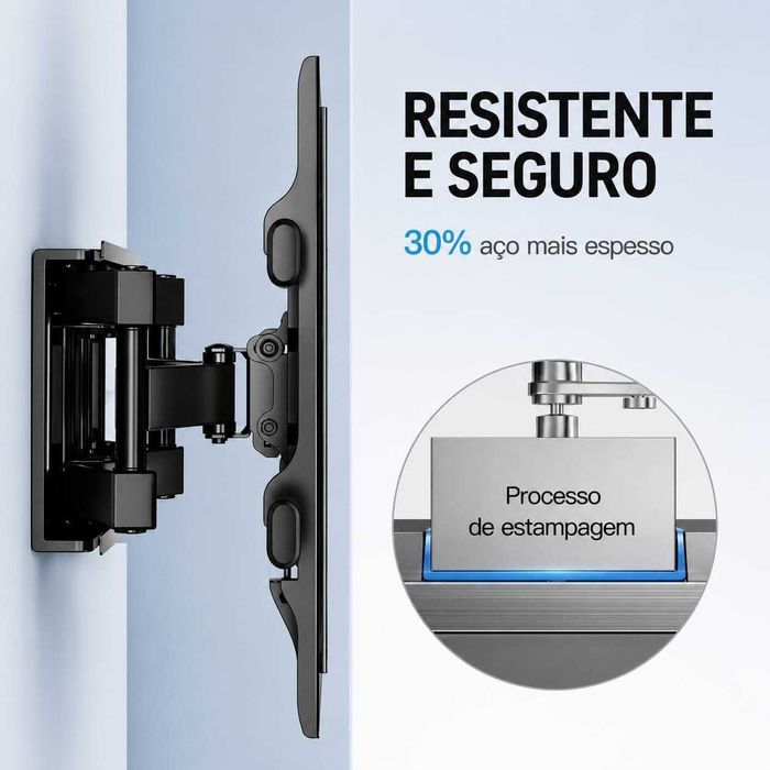 Suporte de parede para TV de 37-85 polegadas, giratório e inclinado