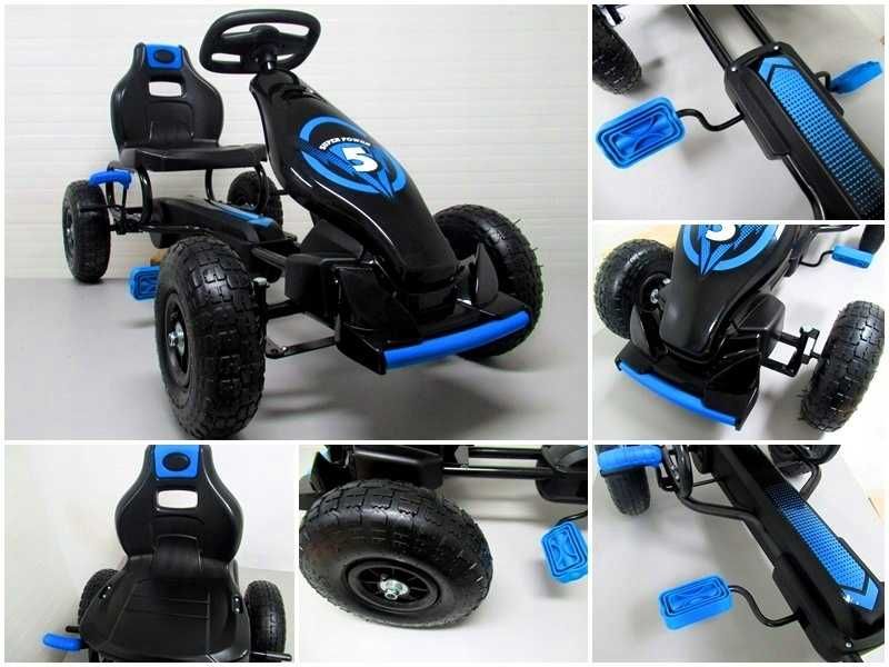 Gokart VG8r na pedała pompowane koła hamulec ręczny niebieski