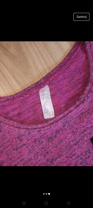 Fioletowy sweterek damski XL 90% bawełna