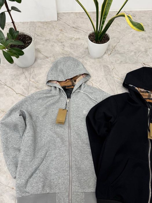 Зіп худі Burberry, кофта барбери, черная зипка барбери