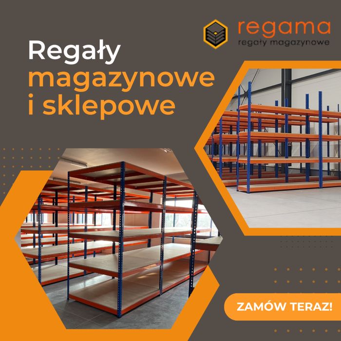 Polki magazynowe  metalowe mocne i wytrzymale stalowe katownik regal