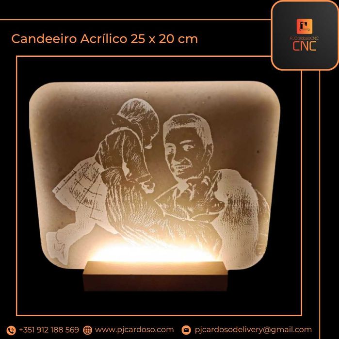 Candeeiro LED Personalizado 25 x 20 cm