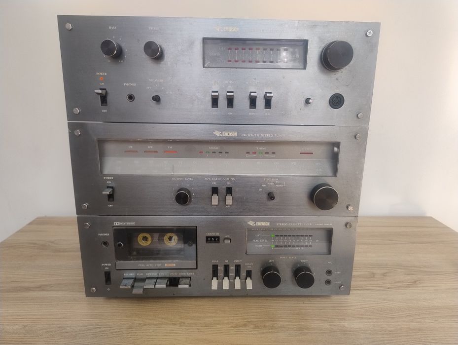 Wieża Emerson wzmacniacz 6335L tuner TETI 7800L Magnetofon 9000LM