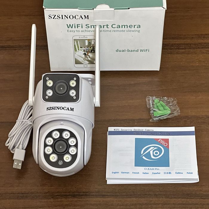 Вулична подвійна IP66 12мп Wi-Fi камера відеоспостереження топ краща