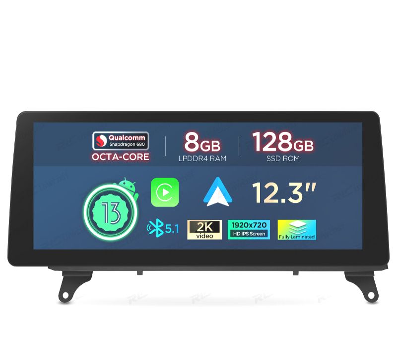 RÁDIO GPS ANDROID 14 BMW X5 E70 / X6 E71 CIC 12.3" 8GB+128GB