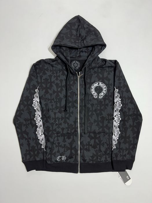 зип худи Chrome Hearts zip-hoodie monogram black