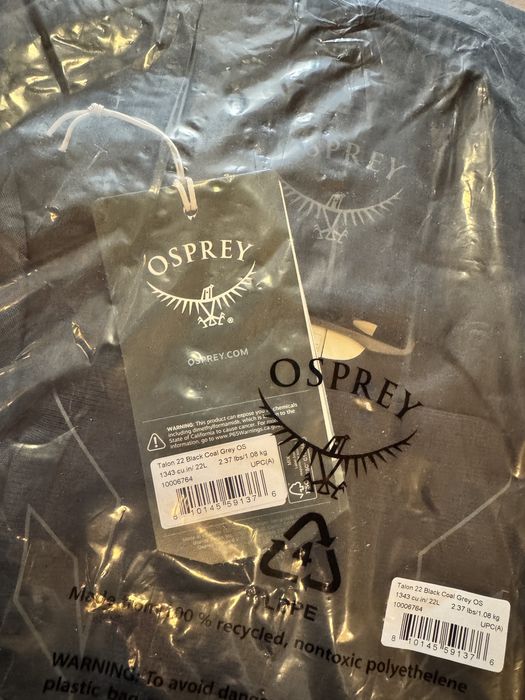 Рюкзак туристичний чоловічий Osprey Talon 22 л black white 10006770