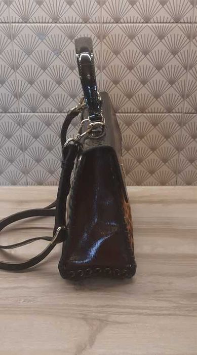 Uterque/Massimo Dutti torebka do ręki, na ramię panterka nowa