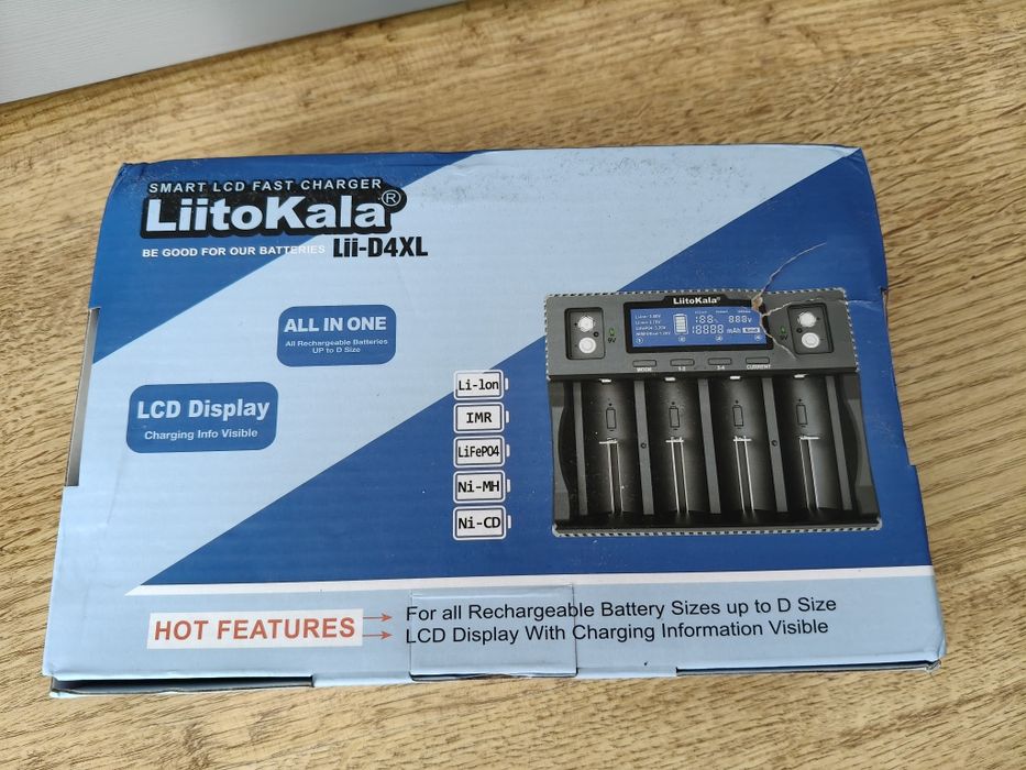 Nowa ładowarka do akumulatorów LiitoKala Lii-D4XL (ogniwa LiIon, LiFePo4, NiCd, NiMH)