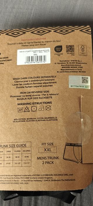 Nowe Bokserki męskie Umbro XXL 2 sztuki