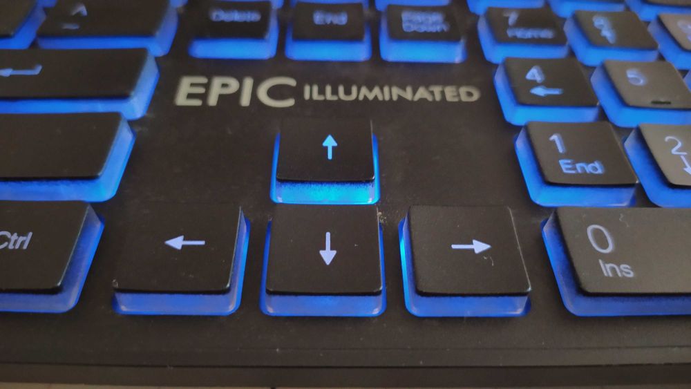 Teclado slim USB - retro iluminação azul - MK Plus