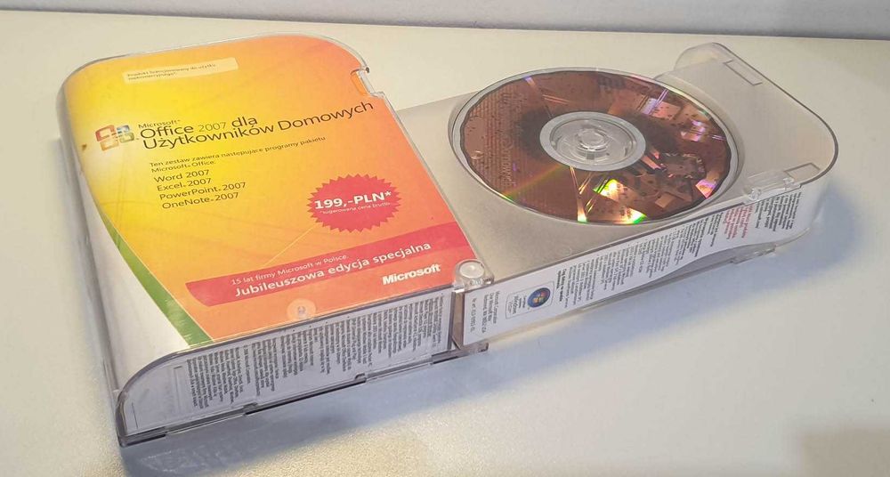 Oryginalny Microsoft Office 2007 Dom Home Student 3 PC PL na płycie