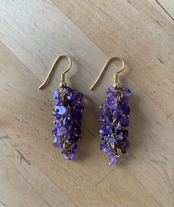 Kolczyki grona ametyst