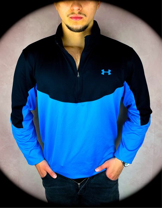 L) Under Armour Nowa Niebieska Czarna Sportowa Męska Bluza do Biegania