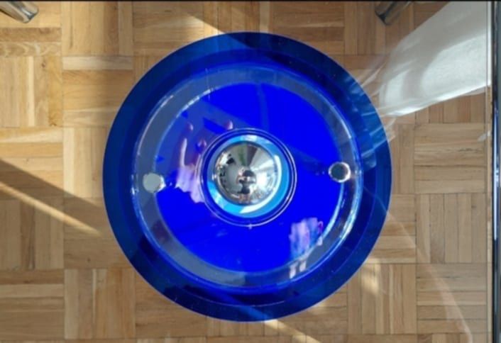 Lampa lampka na ścianę kinkiet kobaltowy niebieska vintage retro loft