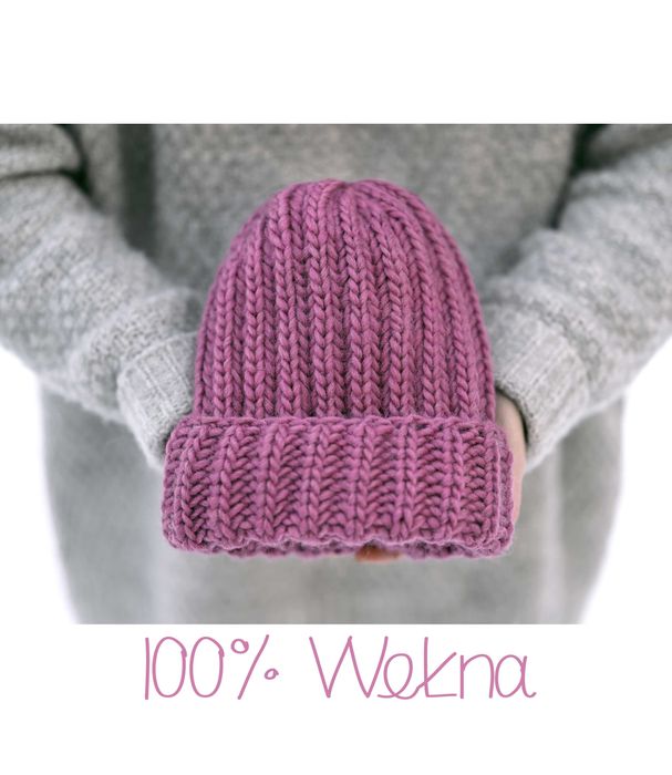 Jesienne  zimowe grube ciepłe czapki  beanie rękodzieło handmade