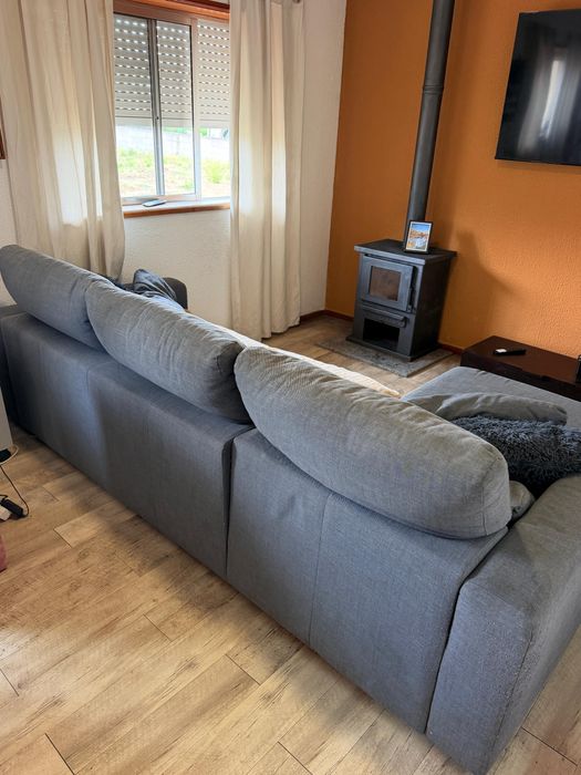 Sofá Chaise Longue Cinzento com Arrumação – Muito Confortável