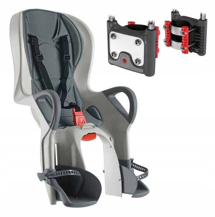 Fotelik rowerowy tylny Okbaby OKB-10-722-SR-NEW szary NOWY