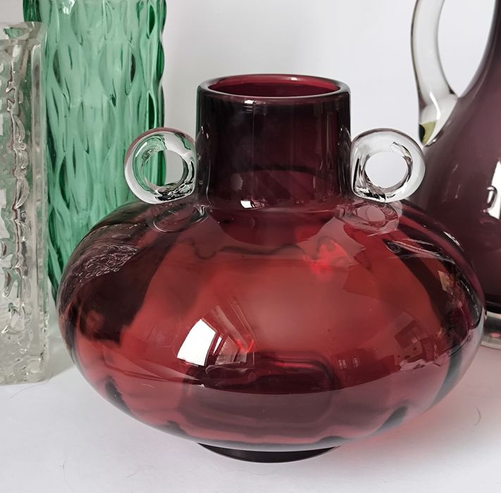 Wazon Tarnowiec duży Jaś piękne stare kolorowe szkło