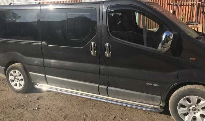 Renault Trafic 2001-2015 г. Боковые пороги Premium (2 шт., нерж.)