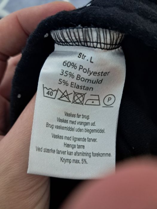 Czarne spodnie damskie w kropki r.L