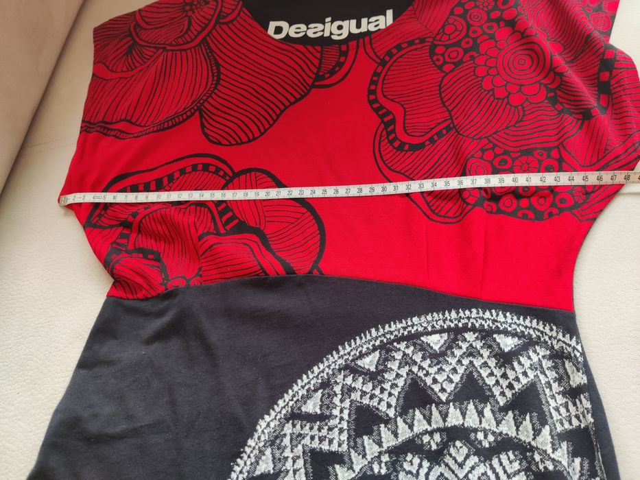 Vestido curto, mangas curtas, preto,vermelho, Novo, Desigual S