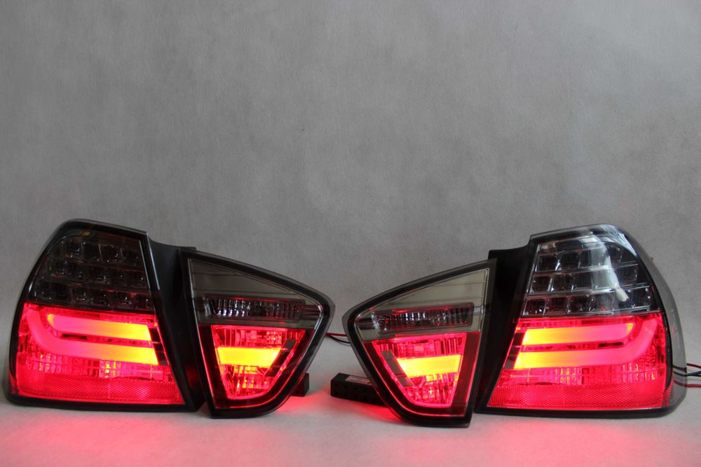 Lampy światła tył tylne BMW E90 05-08 Przedlift SEDAN BLACK SMOKE LED BAR NEON IGŁA