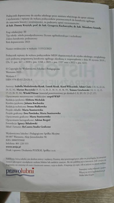 Historia i teraźniejszość podręcznik do liceum technikum zakres podstawowy