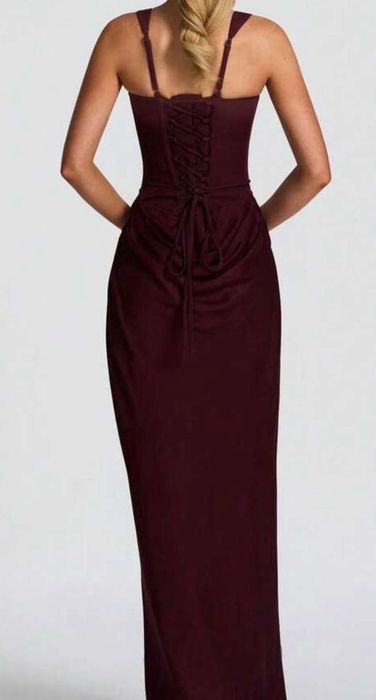 Vestido marrom com corcê