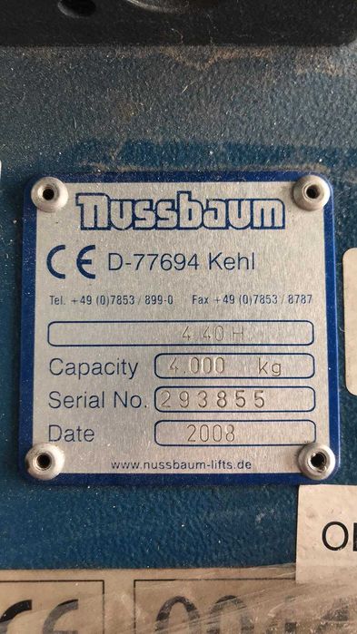 Підйомник nussbaum ножничний, 2-х стійкови, 4-х стійковий,та плунжерний