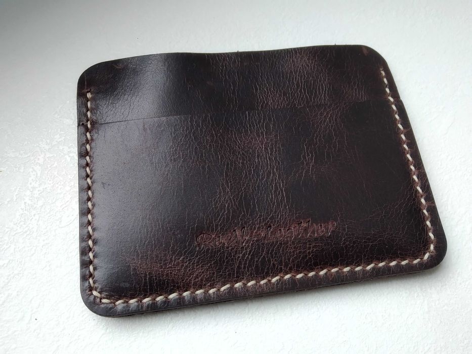 Skórzany portfelik na karty - Cardholder + brelok - skóra naturalna