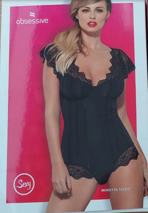 Bielizna Damska Sexy Komplet Moketta body S/M Obsessive