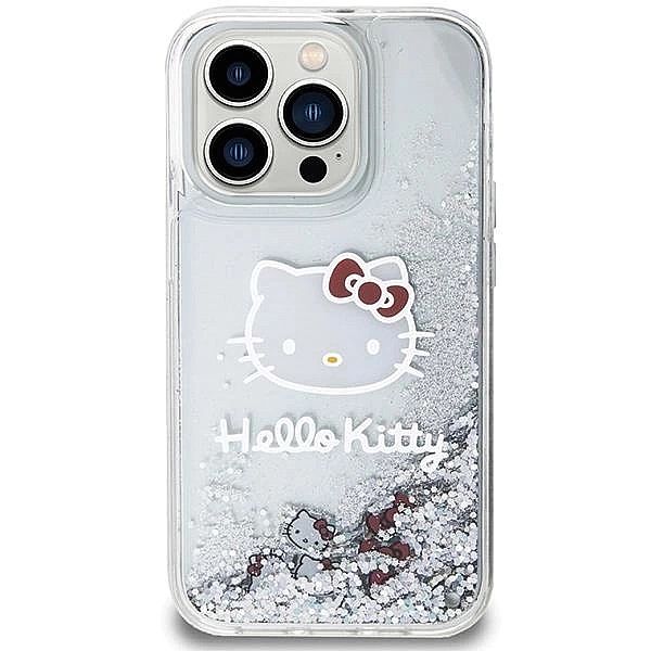 Etui Hello Kitty Liquid Glitter Charms Kitty Head na iPhone 14 Pro Max