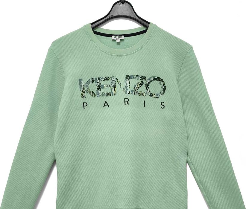 Bluza Teksturowana Cekinowe Logo Miętowa Kenzo |R. L