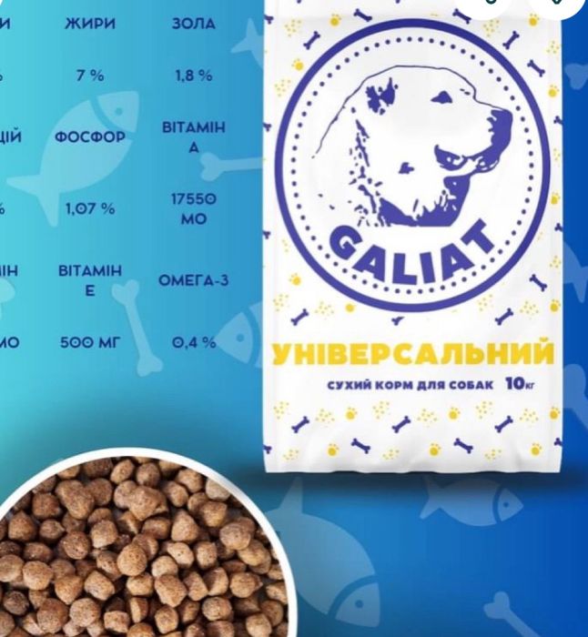 Сухий корм для собак усіх порід Універсальний 10 кг ТМ "Галіат"