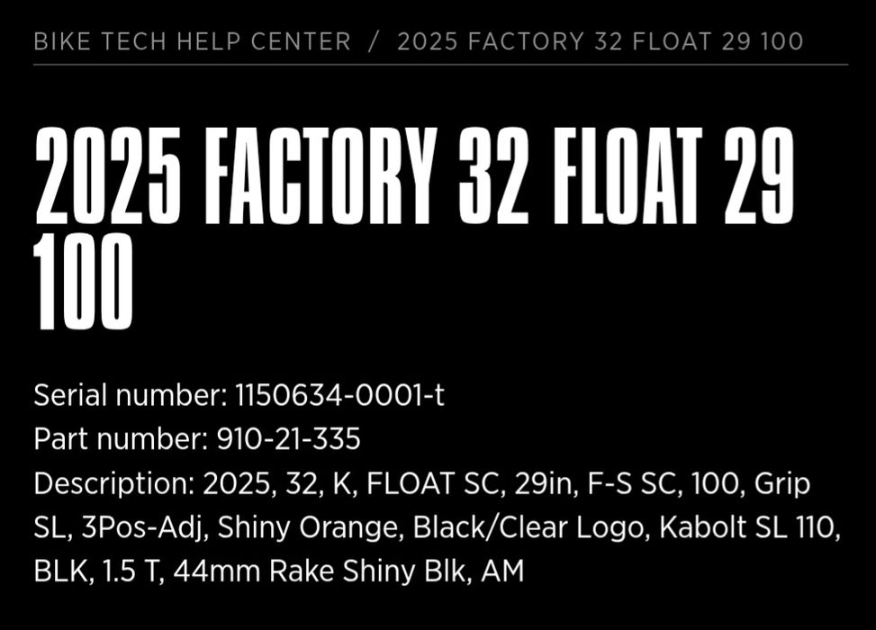 FOX RACING SHOX 2025 Fork 32 FLOAT SC 29" FACTORY 100mm GRIP SL 15x110
