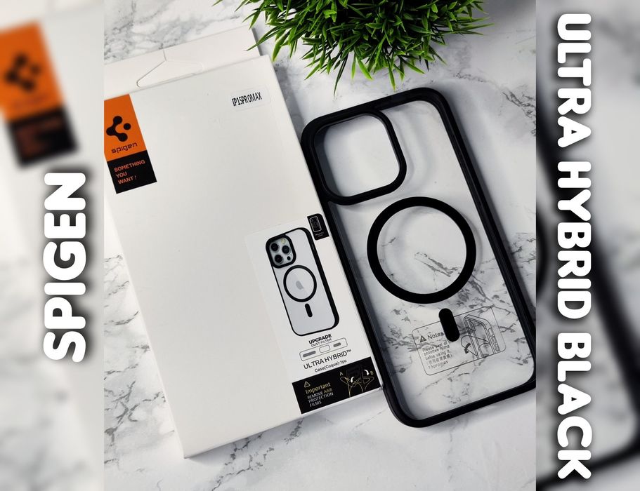 Чехол Spigen Black iPhone 15 Pro Max противоударный чохол протиударний