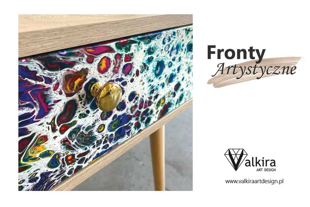Fronty meblowe, artystyczne - ręcznie malowane metodą pouringu